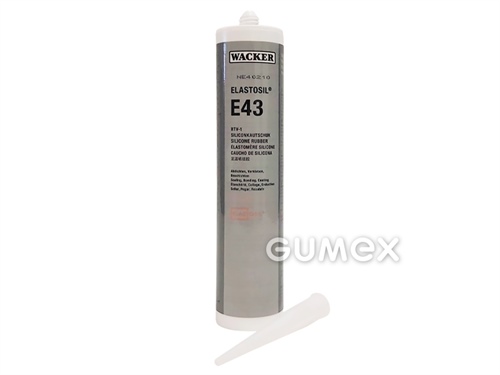 Silikondichtmittel ELASTOSIL E-43, Kartusche 310ml, 1,09g/cm3, -45°C/+180°C, transparent, 